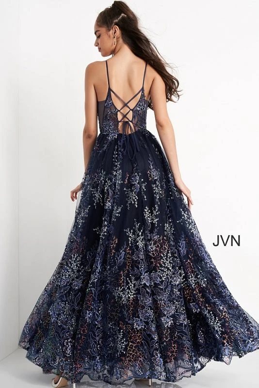 Jovani JVN06457 Sheer Bodice Floral Dress - Image 3