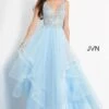Jovani JVN06743 Flounce Skirt V-Neck Dress