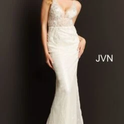 Jovani JVN06764 Sheer Bodice Sequin Dress