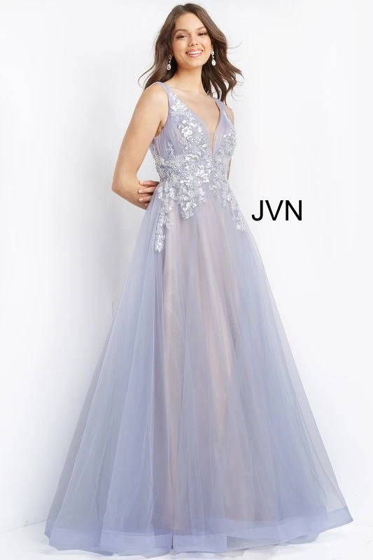 Jovani JVN07638 Sequin Bodice Plunging Neck Dress - Image 7