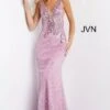 Jovani JVN08418 Plunging Neckline Glitter Dress