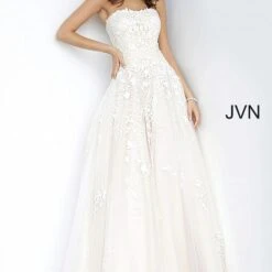 Jovani JVN1831 Strapless Embroidered Dress