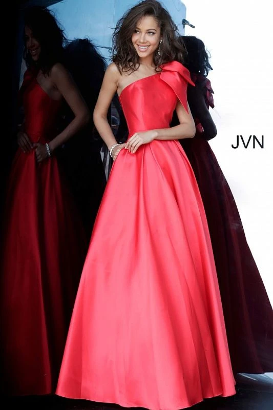 Jovani JVN4355 One Shoulder Pleated Skirt Dress - Image 2