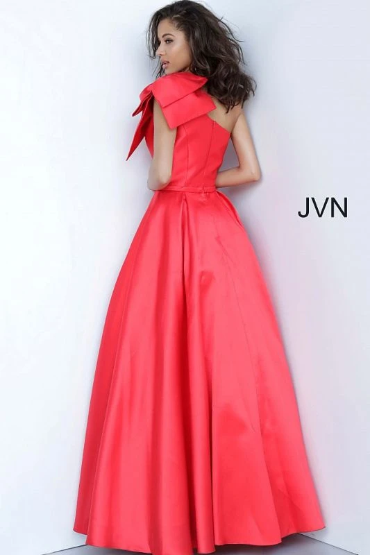 Jovani JVN4355 One Shoulder Pleated Skirt Dress - Image 3