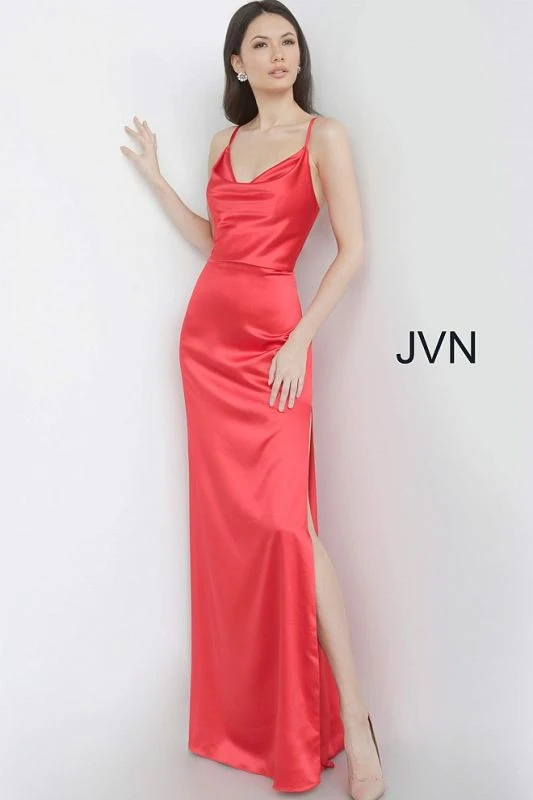 Jovani JVN4390 Cowl Neckline With Slit Dress - Image 2