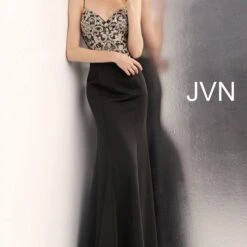 Jovani JVN66059 Waterfall Back Long Party Dress