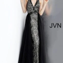 Jovani JVN67246 Lace Prom Dress With Overskirt