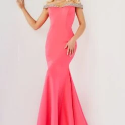 Jovani JVN08436 Beaded Off The Shoulder Dress