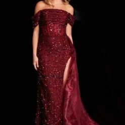 Jovani JVN24596 Side Tail Sequin Dress