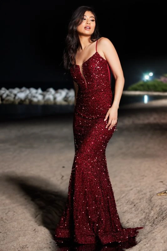 Jovani JVN25908 Illusion Back Sequin Dress