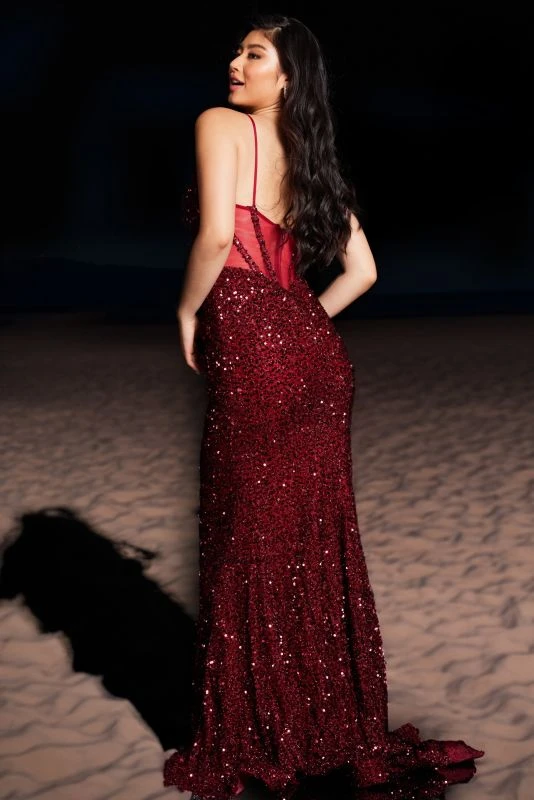 Jovani JVN25908 Illusion Back Sequin Dress - Image 2