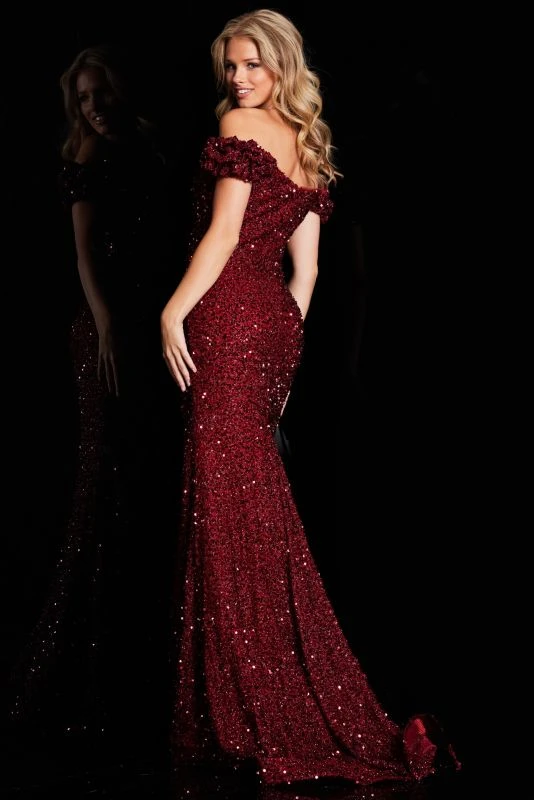 Jovani JVN37517 Off The Shoulder Sequin Dress - Image 2