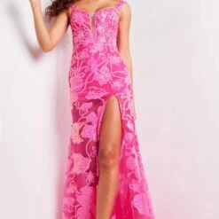 Jovani JVN38462 Floral Sequin Illusion Dress