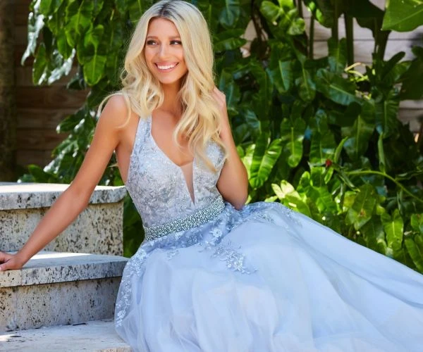 Jovani JVN00923 Halter Neckline Tulle Dress - Image 12