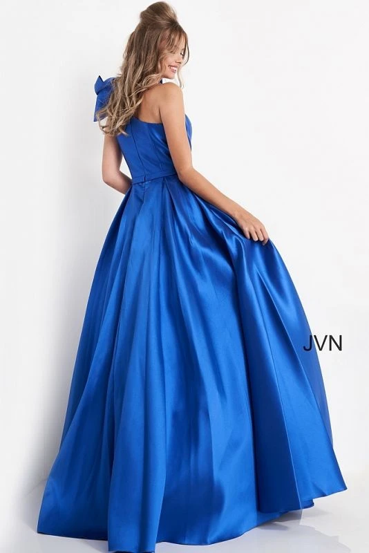 Jovani JVN4355 One Shoulder Pleated Skirt Dress - Image 9