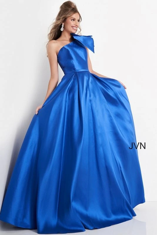 Jovani JVN4355 One Shoulder Pleated Skirt Dress - Image 8