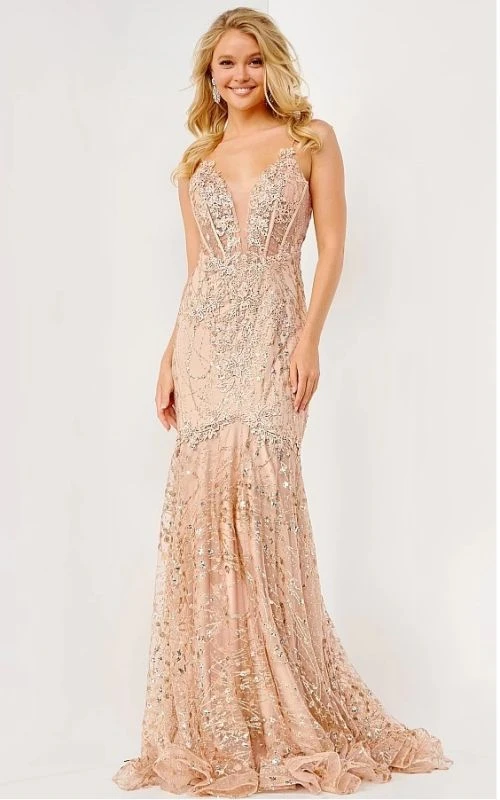 Jovani JVN05788 Sheer Corset Bodice Dress - Image 5