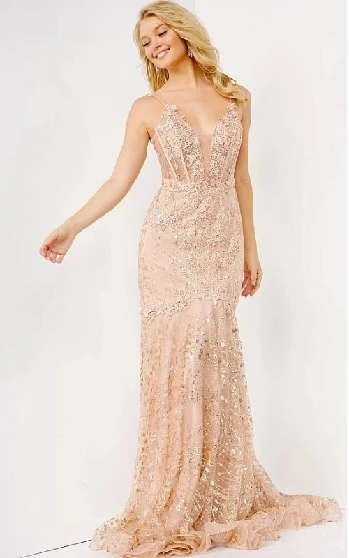 Jovani JVN05788 Sheer Corset Bodice Dress - Image 6