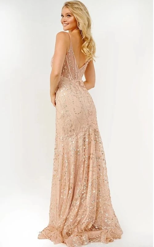 Jovani JVN05788 Sheer Corset Bodice Dress - Image 3