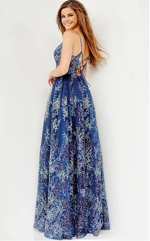 Jovani JVN06457 Sheer Bodice Floral Dress - Image 5