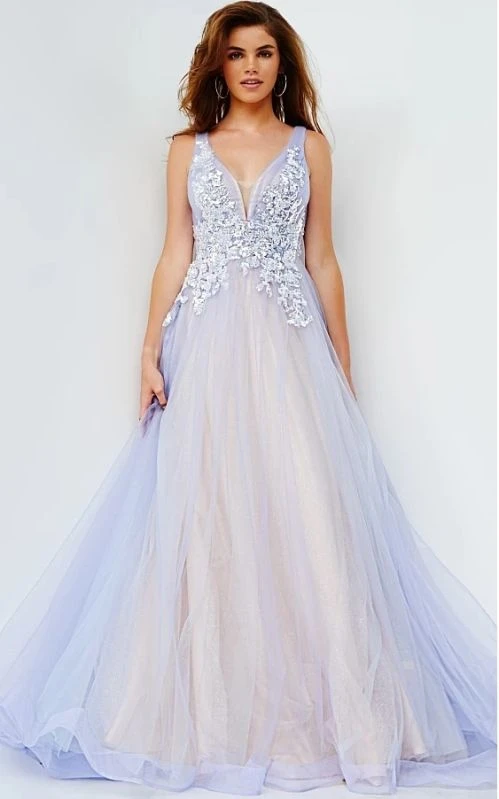 Jovani JVN07638 Sequin Bodice Plunging Neck Dress - Image 10