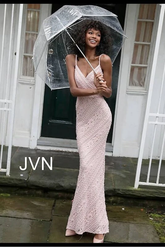 Jovani JVN62488 Fitted Lace Long Party Dress - Image 9