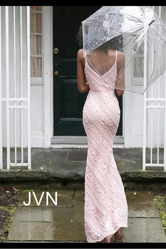 Jovani JVN62488 Fitted Lace Long Party Dress - Image 8