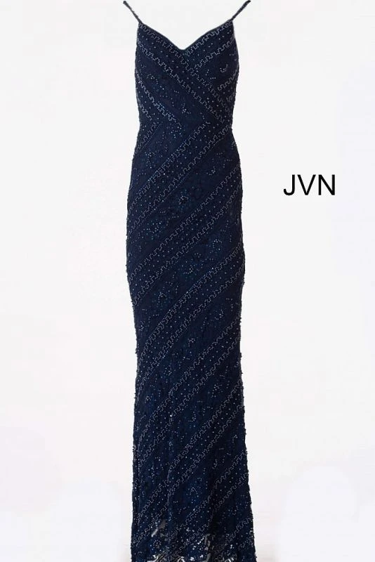 Jovani JVN62488 Fitted Lace Long Party Dress - Image 3