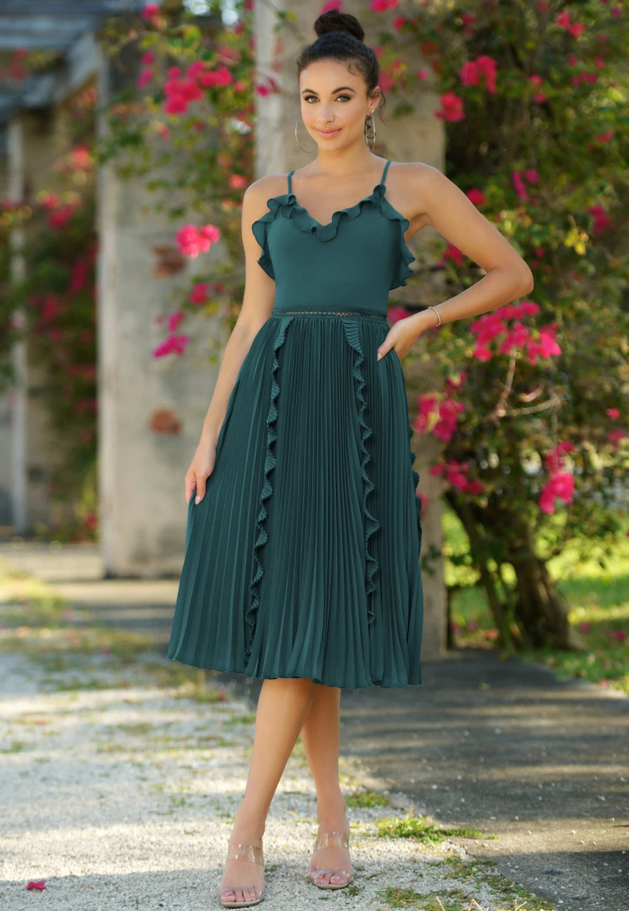 Maia Midi Dress- Emerald - FINAL SALE - Image 3
