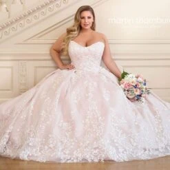 Martin Thornburg 119252W Hannah Strapless Plus Size Wedding Dress