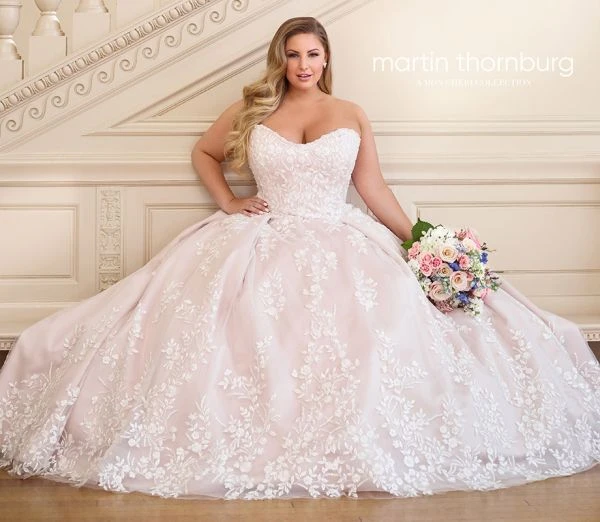 Martin Thornburg 119252W Hannah Strapless Plus Size Wedding Dress