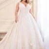 Martin Thornburg 119256W Brianna V-Neck Plus Size Bridal Dress