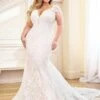 Martin Thornburg 119269W Martha Illusion Back Plus Size Wedding Dress