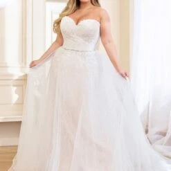 Martin Thornburg 119276W Sally Sweetheart Neck Plus Size Wedding Dress