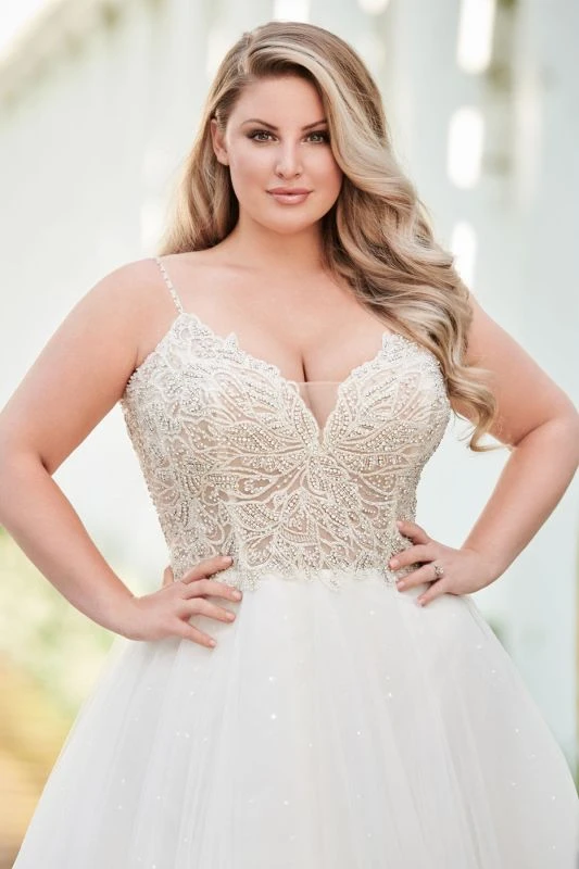 Martin Thornburg 120231W Payton Lace Bodice Plus Size Wedding Dress - Image 2