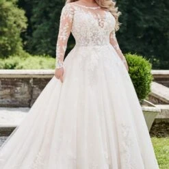 Martin Thornburg 120233W Opal Long Sleeve Plus Size Wedding Dress