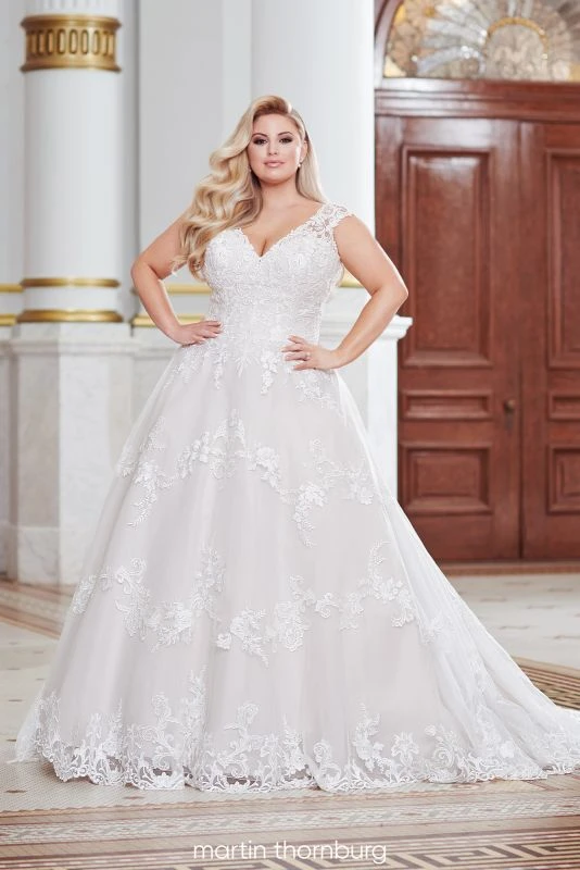 Martin Thornburg 220279W Davenport Cap Sleeve Bridal Dress
