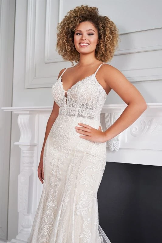 Martin Thornburg 221201W Lucerne Plunging Neck Plus Size Wedding Dress - Image 2