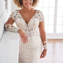 Martin Thornburg 221202W Florent Sheer Back Plus Size Wedding Dress