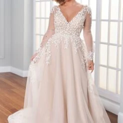 Martin Thornburg 221203W Blaye Illusion Sleeve Plus Size Wedding Dress