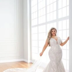 Martin Thornburg 221207W Shelbi Petal Train Plus Size Bridal Dress