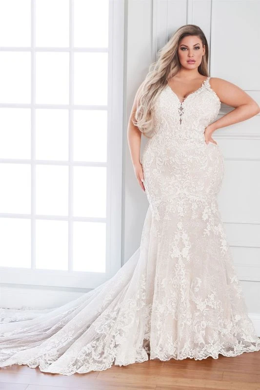 Martin Thornburg 221209W Claudine Long Train Plus Size Bridal Dress - Image 2