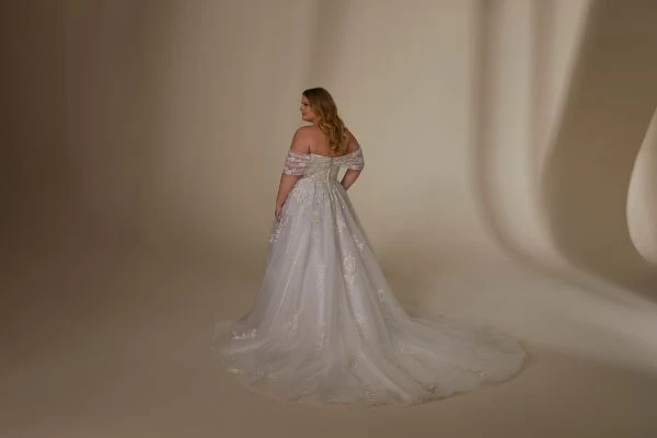 Mori Lee 3391 Lorraine Sweetheart Neck Floral Plus Size Wedding Dress - Image 5