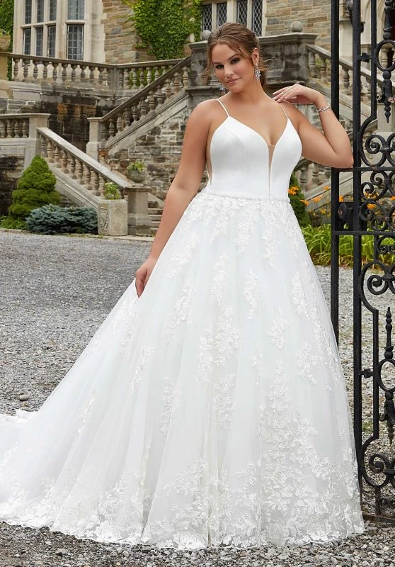 Mori Lee 2125W Suki Spaghetti Strap Bridal Dress