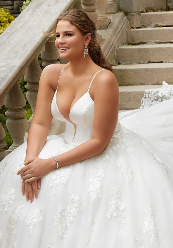 Mori Lee 2125W Suki Spaghetti Strap Bridal Dress - Image 3