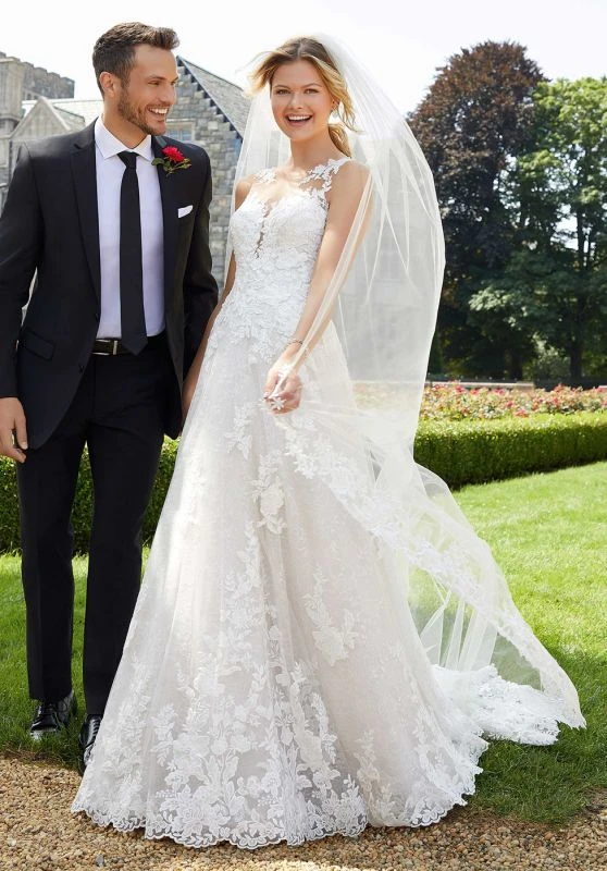 Mori Lee 2130W Sansa Scoop Back Wedding Dress - Image 6