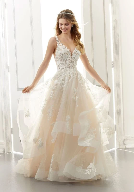 Mori Lee 2176W Audrey Flounce Skirt Plus Size Wedding Dress - Image 2