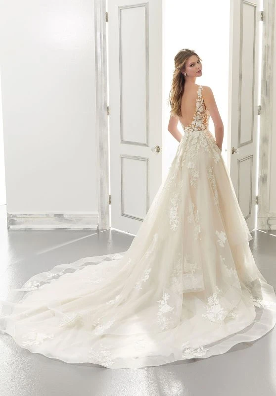 Mori Lee 2176W Audrey Flounce Skirt Plus Size Wedding Dress - Image 3