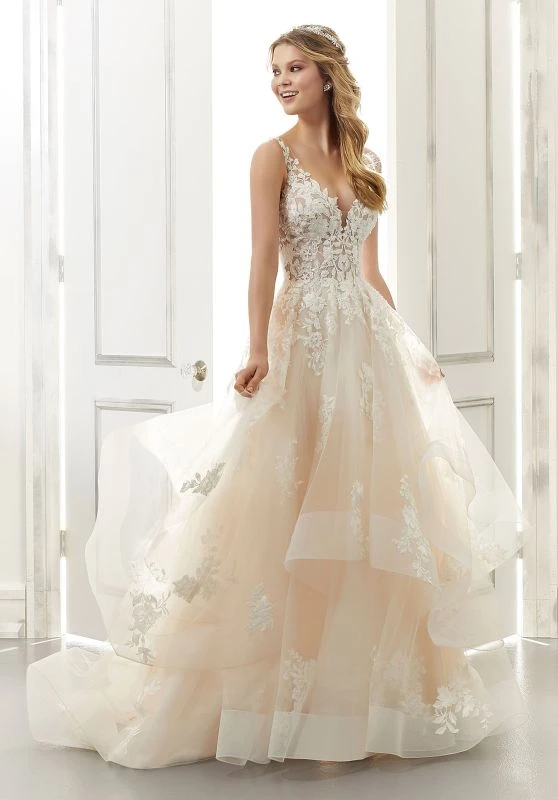Mori Lee 2176W Audrey Flounce Skirt Plus Size Wedding Dress - Image 4