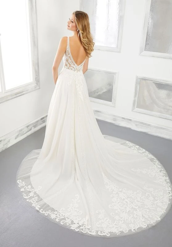 Mori Lee 2302W Brielle Low Back With Overskirt Plus Size Wedding Dress - Image 3